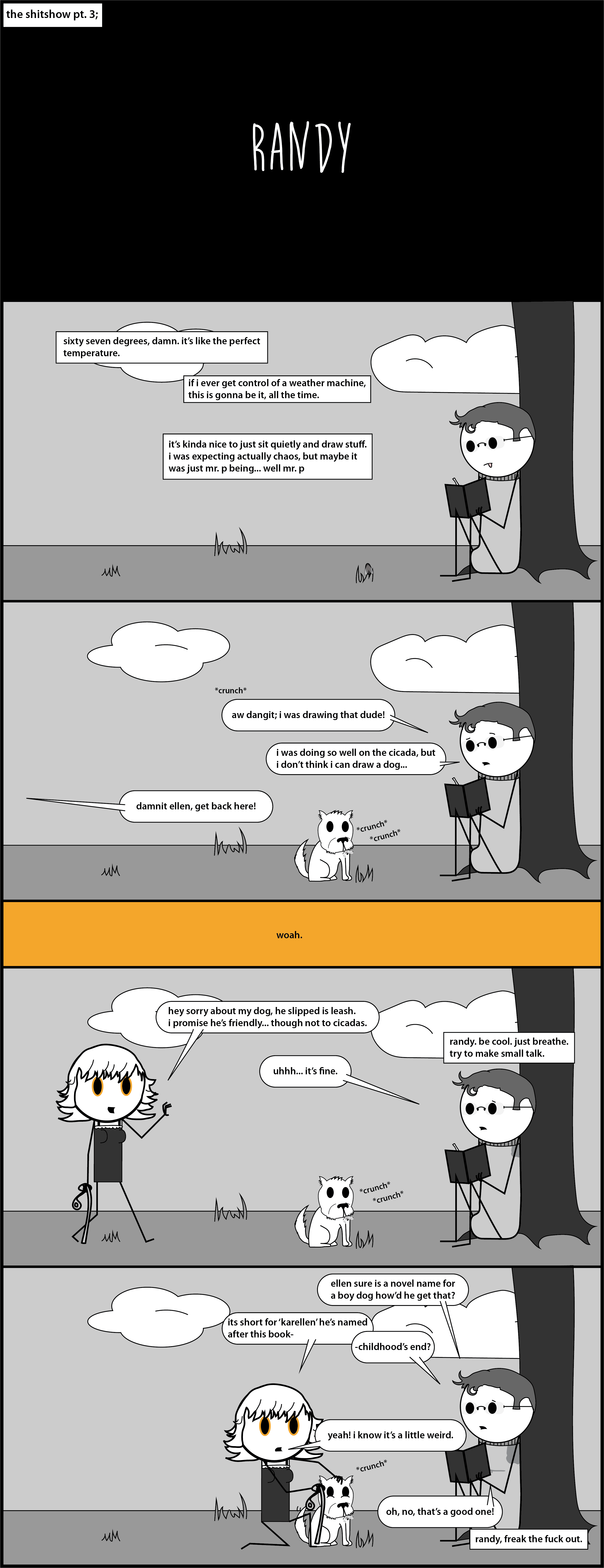 i've avoided drawing a dog for two decades, also we should give randy a weather machine